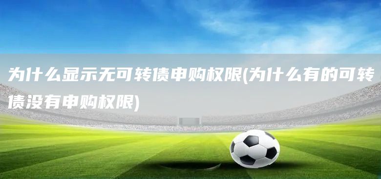 為什么顯示無(wú)可轉(zhuǎn)債申購(gòu)權(quán)限(為什么有的可轉(zhuǎn)債沒(méi)有申購(gòu)權(quán)限)(圖1)